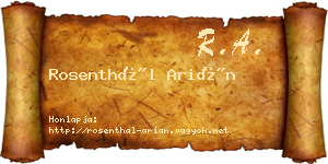 Rosenthál Arián névjegykártya